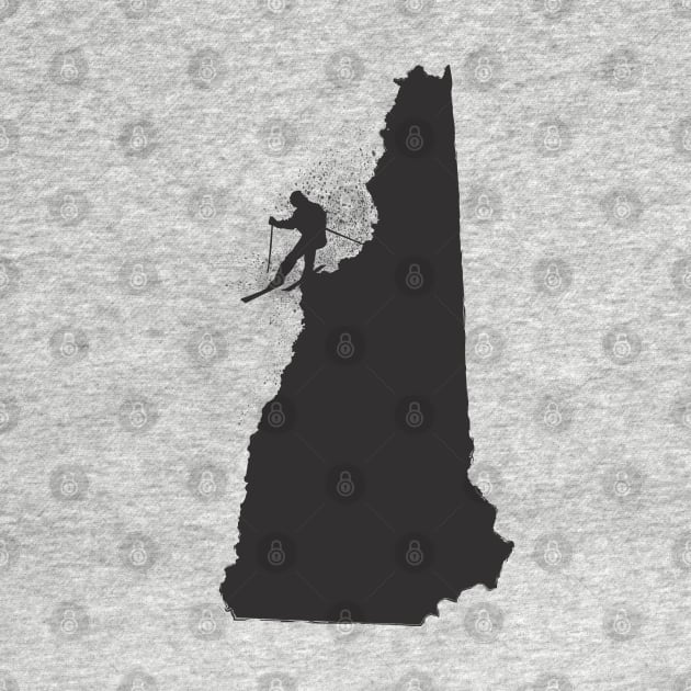 Ski New Hampshire Granite State Skier by HungryDinoDesign